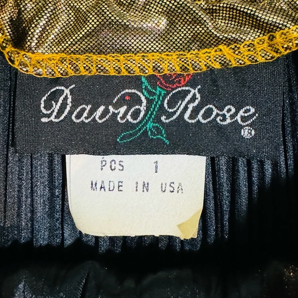 Vintage David Rose Women’s  Long Skirt Gold/ Black  Size XL made in USA
